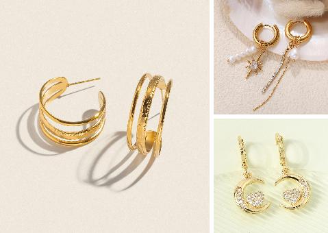 Серьги с золотым покрытием