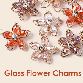 Glass Flower Charms