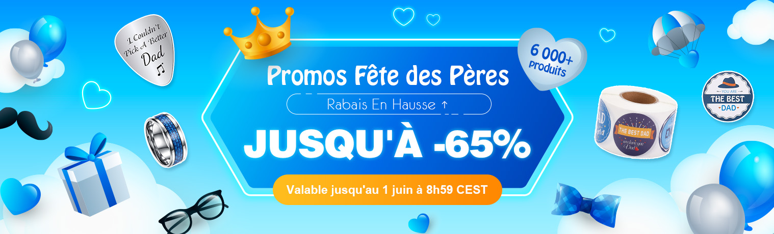 Promos Fête des Pères
Rabais En Hausse ↑
6 000+ produits
JUSQU'À -65% 
Valable jusqu'au 1 juin à 8h59 CEST