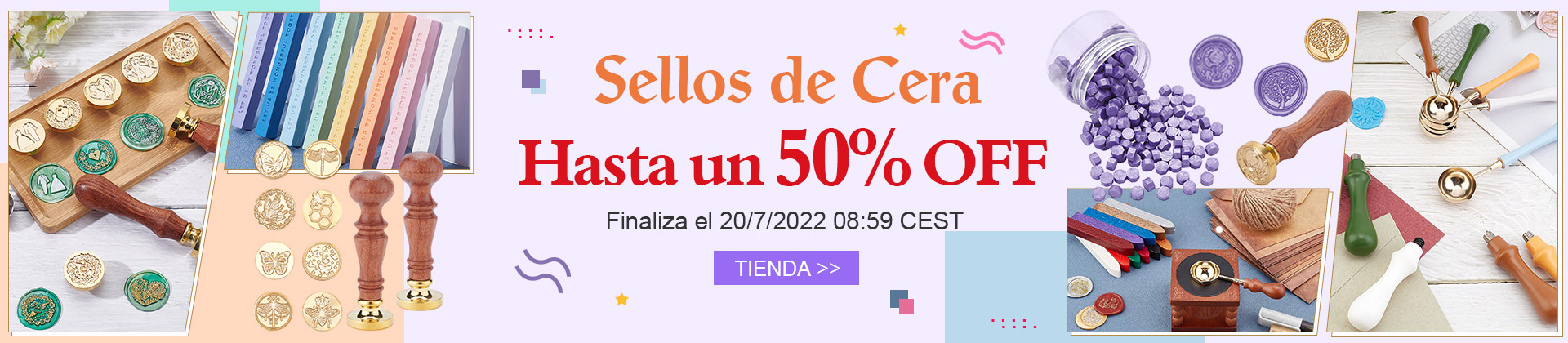 Sellos de Cera Hasta un 50% OFF Finaliza el 20/7/2022 08:59 CEST TIENDA >>