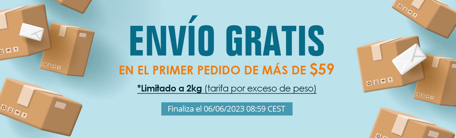 Envío Gratis
en el Primer Pedido de Más de $59
*Limitado a 2kg (tarifa por exceso de peso)
Finaliza el 06/06/2023 08:59 CEST