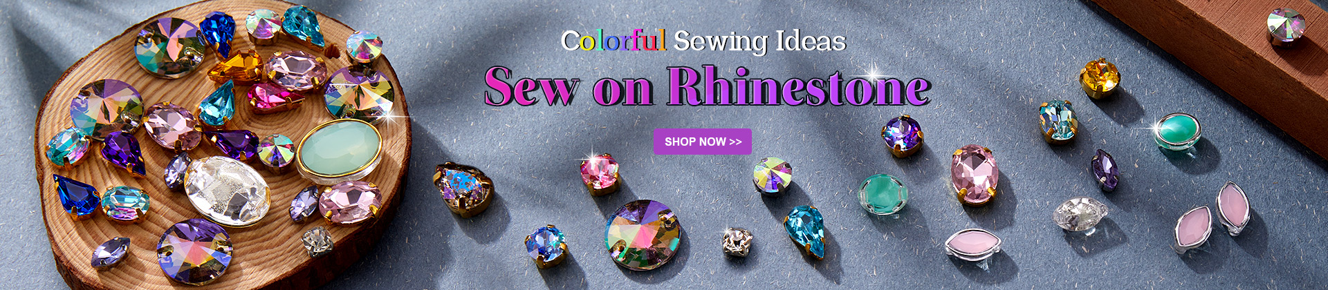 Colorful Sewing Ideas Sew on Rhinestone