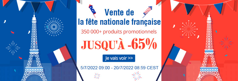 Vente de la fête nationale française, Jusqu'à -65%!