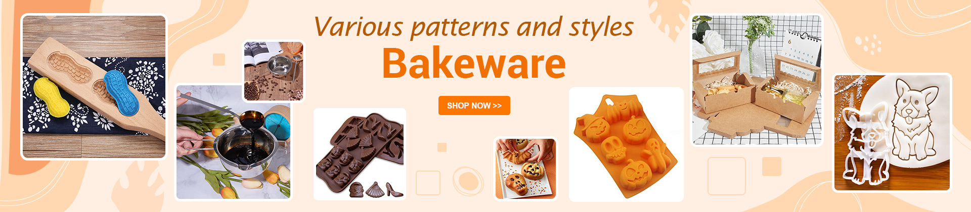 Various patterns and styles Bakeware Shop Now>>