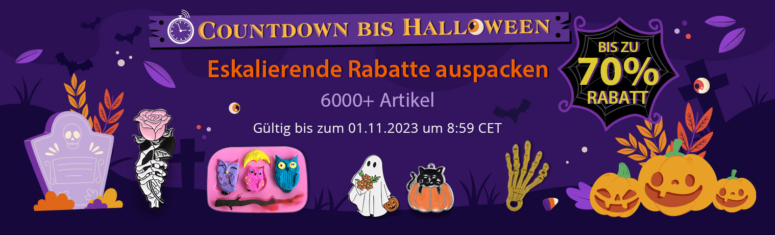 Countdown bis Halloween
Eskalierende Rabatte auspacken
6000+ Artikel
BIS ZU 70% RABATT
Gültig bis zum 01.11.2023 um 8:59 CET