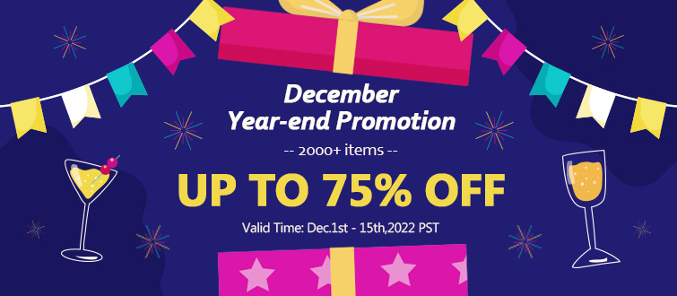 Year-end Promotion Up To 75% Off